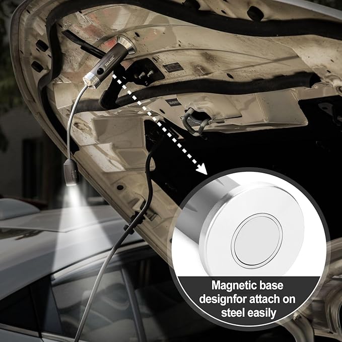 Magnetic Ultra-Bright Barbecue Grill Light LED Lights, Grilling Gifts for Men Dad, Flexible Gooseneck BBQ Light, Traeger Pit Boss Smoker Electric Grill Accessories, Built-in Batteries, 2Pack (Silvery)