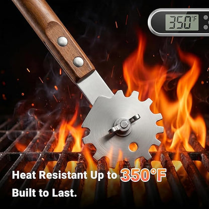 Grill Scraper with Adjustable Blade, 13 Notches Universal Bristle Free Grill Brush for Hot & Cold Grill Grates, Heavy Duty Stainless Steel Grill Cleaning Tool for Gas Charcoal Electric Grills