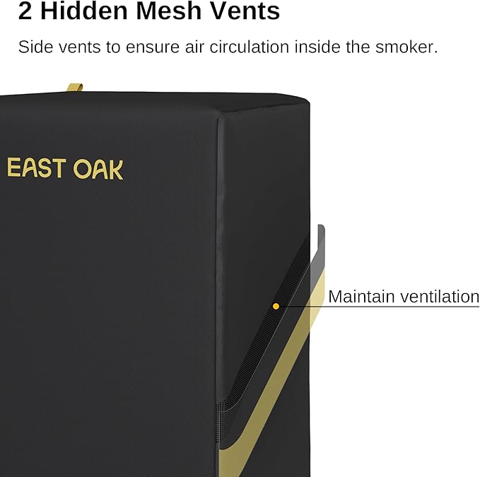 East Oak 30-Inch Electric Smoker Cover for Outside with Vents, Heavy Duty 600D PVC Waterproof UV-Resistant Smoker Grill Cover, Vertical Smoker Cover with Straps and Buckle for Convenient Storage