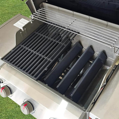 QuliMetal Grill Parts for Weber Spirit II E310 & 300 Series Grills, 15.3" Flavorizer Bars, 17.5" Grill Grates, 67060 Heat Deflector, Compatible with Spirit 2 Grill Parts, Replaces 7636 7638