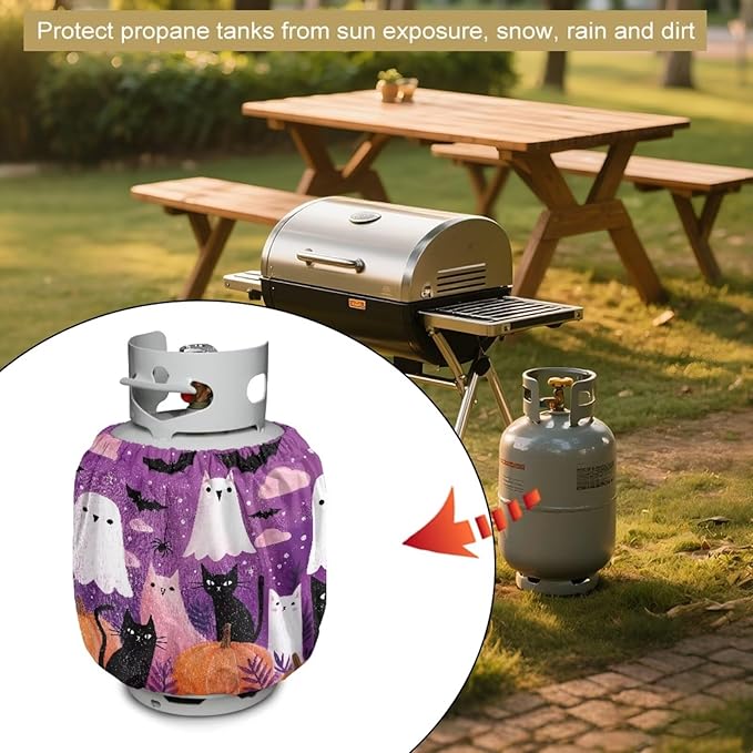 Chost 20lb Gas Tank Cylinder Cover for Outdoor Washable Propane Tank Cover 20lb Easy to Install RV Gas Cylinder Storage Pocket for Yard Party