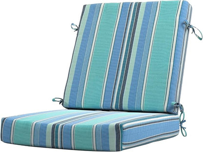 California Umbrella Outdoor Dining Chair, Patio Seat Cushion, 20 x 40 Inch, Premium Outdoor Memory Foam, Fade Resistant Sunbrella Fabric, Fabric Ties,Dolce Oasis