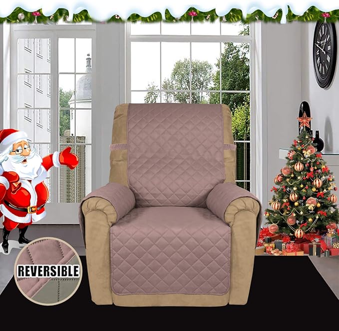 Easy-Going Reversible Couch Cover, Recliner 19 in, Pink/Beige | Machine Washable Slipcover For Dogs, Water Resistant Furniture Mat For Living Room, Non-Slip Sofa Cover, Pet Friendly