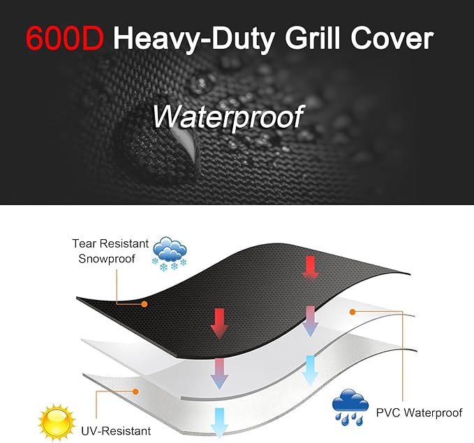 Grill Cover Fit for East Oak 30" Electric Smoker, Heavy Duty 600D Waterproof Square Smoker Cover for East Oak 30 Inch Digital Vertical BBQ Smoker Outside, Black