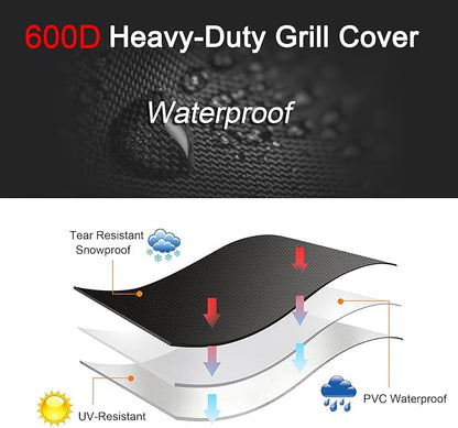Grill Cover Fit for East Oak 30" Electric Smoker, Heavy Duty 600D Waterproof Square Smoker Cover for East Oak 30 Inch Digital Vertical BBQ Smoker Outside, Black