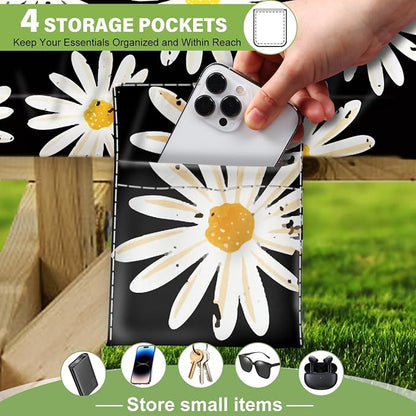Fitted Picnic Table Cover with Bench Covers, Windproof Vinyl Table Cloths Outside Camping Cooking Backyard Furniture Seat Cushion Tablecloth Activities Party Decor Decorations Para Acampar Equipment