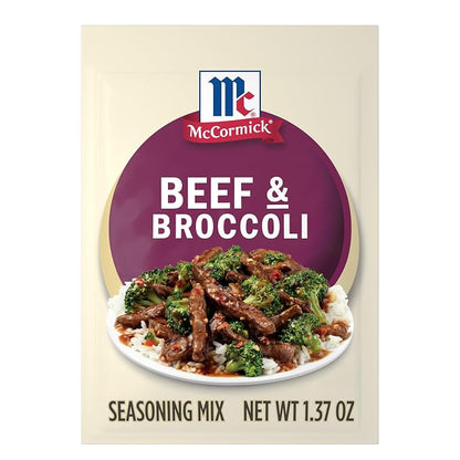 McCormick Seasoning Mix, Beef & Broccoli, No Artificial Flavors, For Restaurant-Style Beef & Broccoli in Just 25 Minutes, 1.37 oz (Pack of 12)