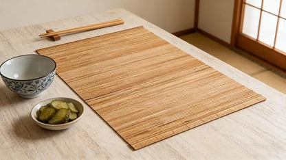 1PCS Dining Table Kitchen Placemat, Heat-Resistant Place Mat Stain Resistant Anti-Skid Washable Bamboo Table Mat Placemat Kitchen Table mat