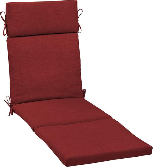 Arden Outdoor Chaise Cushion, 21 in x 72 in, Weather-Proof, Rain-Proof, Fade Resistant Patio Cushion for Chaise Lounger Ruby Red Leala | Lounge Cushion, Weather-Proof, Rain-Proof, Fade Resistant for Chaise Lounger, Mold and Mildew Resistant