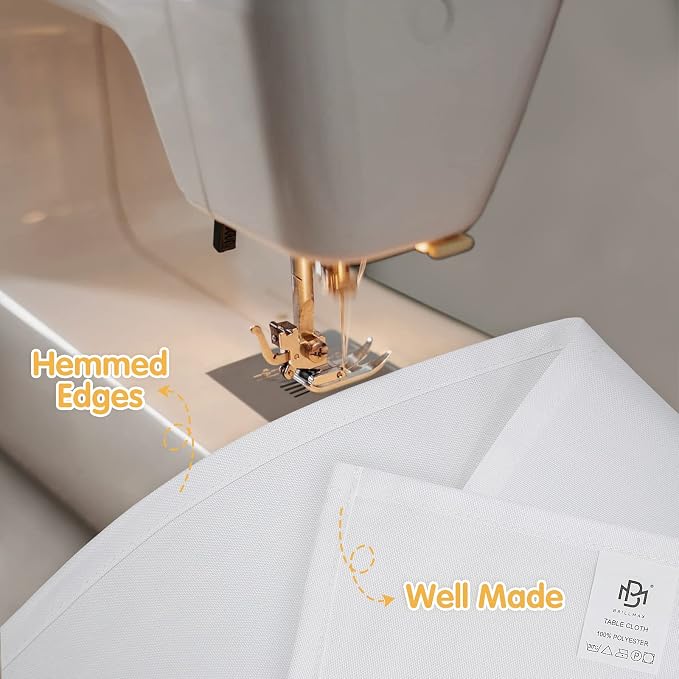 BRILLMAX 8 Pack White Tablecloths 70x120 Inch for 6-8ft Rectangle Tables | 150 GSM Polyester Fabric, Universal Fit, Water, Stain & Wrinkle Resistant Cloth Cover for Wedding Reception Banquet Party