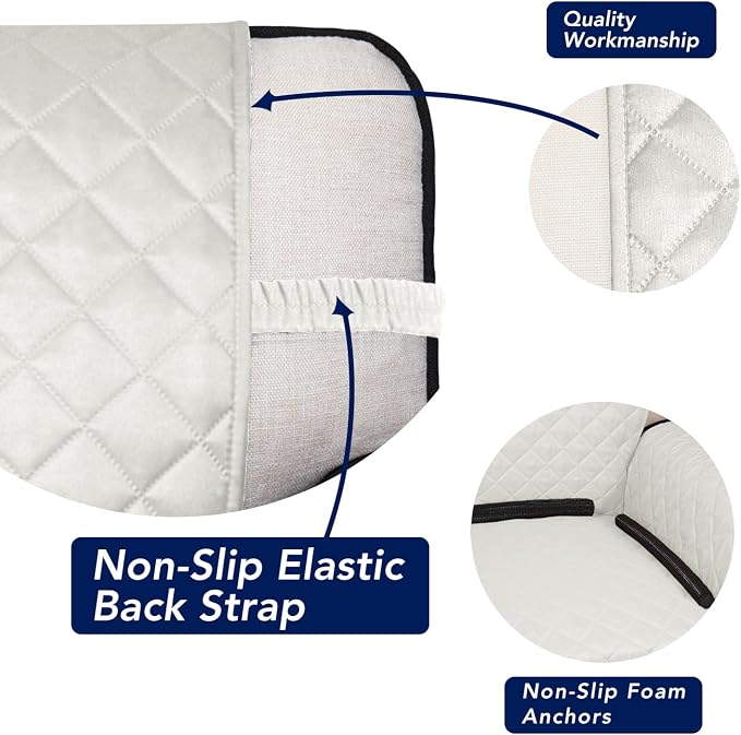 PureFit Reversible Quilted Sofa Cover Dog Couch Covers for Sofa, 66 in | Ivory/Ivory, Water Resistant Couch Protector, Washable Pet Couch Cover with Non Slip and Elastic Straps For Kids