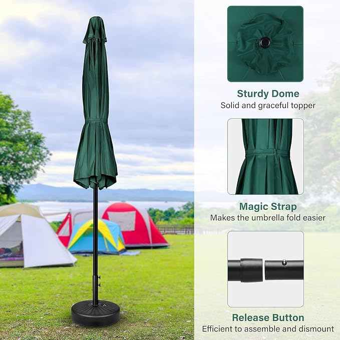 Simple Deluxe 9' Patio Umbrella Outdoor Table Market Yard Umbrella with Push Button Tilt/Crank