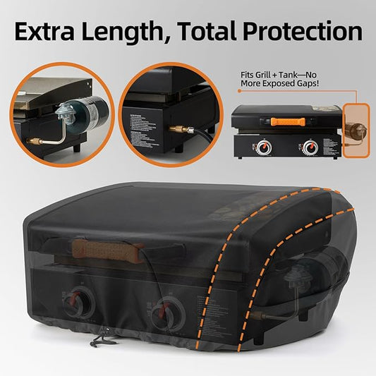 NOELIFE Griddle Cover for Blackstone 22 inch Tabletop Griddle with Hood, Propane Fuel Cylinder Can Be Covered Completely, Waterproof Grill Cover Outdoor BBQ Grilling Accessories (Cover Only)