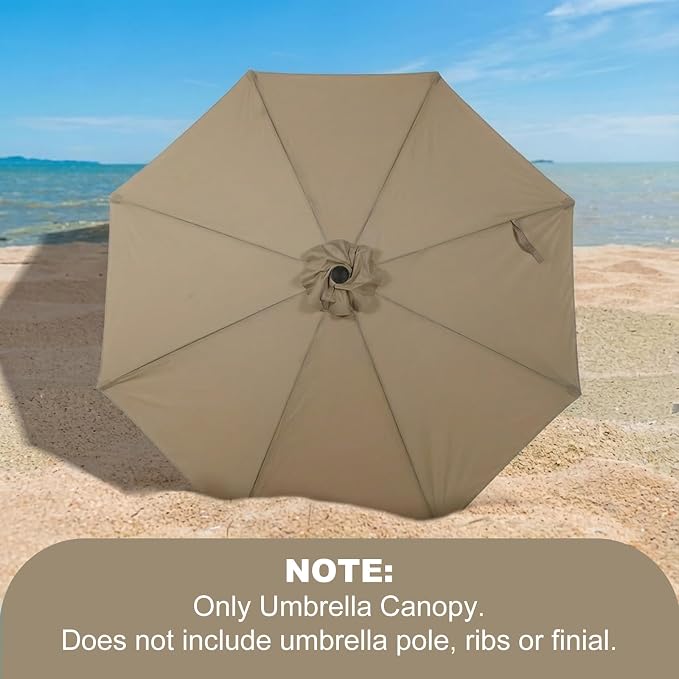 BPS Patio Umbrella Replacement Canopy for 10 ft 8 Ribs Table Umbrella, Outdoor Umbrella Replacement for Market Parasol, Canopy Only