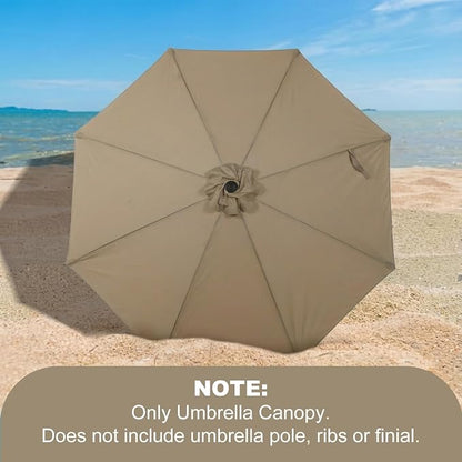 BPS Patio Umbrella Replacement Canopy for 10 ft 8 Ribs Table Umbrella, Outdoor Umbrella Replacement for Market Parasol, Canopy Only