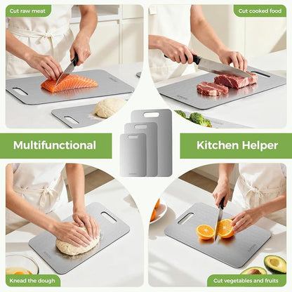 3 Piece Titanium Cutting Boards for Kitchen, Double-Sided Non-toxic Titanium Cutting Board, Dishwasher Safe Cutting Board for Meat, Vegetables, Fruits & Daily Food Prep