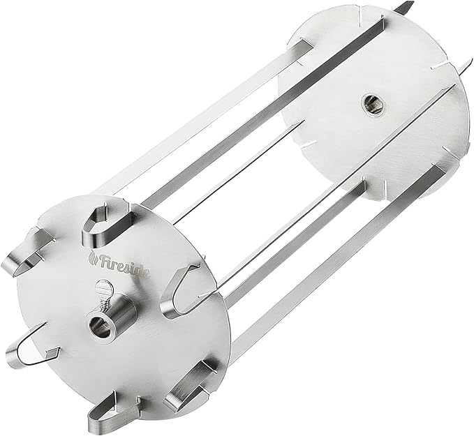TURBRO Universal Grill Rotisserie Skewer Set, 304 Stainless Steel, Fits 1/2” or 3/8" Hexagon, 3/8" or 5/16" Square Spit Rods, Compatible with Most Grills, for Outdoor BBQ and Gatherings