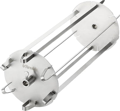 TURBRO Universal Grill Rotisserie Skewer Set, 304 Stainless Steel, Fits 1/2” or 3/8" Hexagon, 3/8" or 5/16" Square Spit Rods, Compatible with Most Grills, for Outdoor BBQ and Gatherings