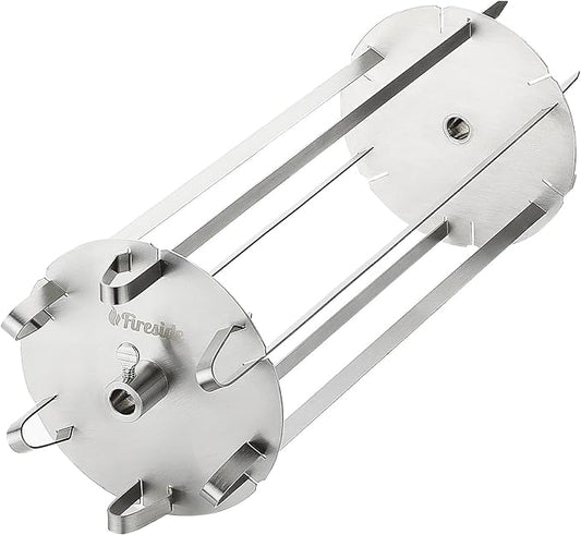 TURBRO Universal Grill Rotisserie Skewer Set, 304 Stainless Steel, Fits 1/2” or 3/8" Hexagon, 3/8" or 5/16" Square Spit Rods, Compatible with Most Grills, for Outdoor BBQ and Gatherings