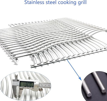 17-3/4" Stainless Steel 2Pack Waved Cooking Grids Grates Replacement Parts for Napoleon Rogue 425 Gas Grill S83013