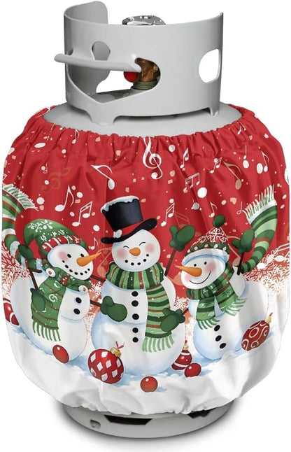 Snowman 20lb Propane Tank Covers Christmas Gas Cover Fits Standard 20 lb Tank Cylinder Heavy Duty Outdoor Grill Accessories Gift for Friends