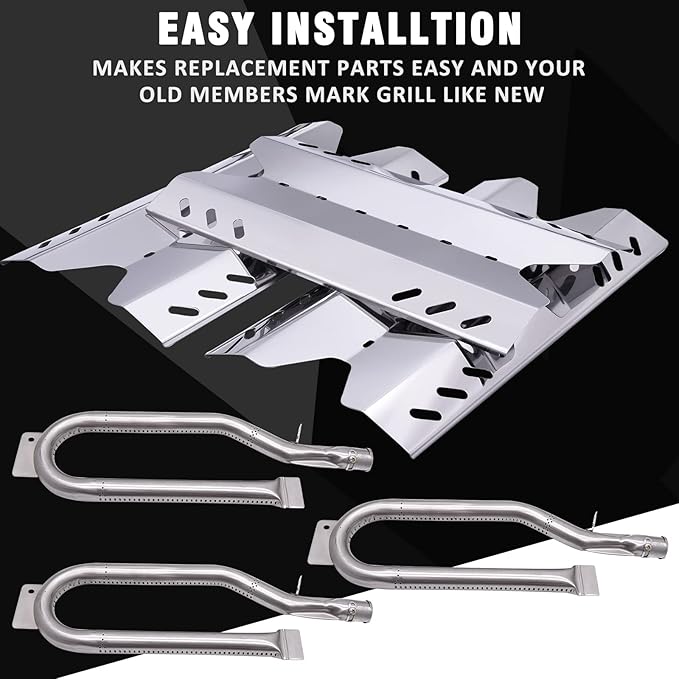 Replacement Parts for Members Mark BQ06042-1 BQ05046-6 BQ05046-6-A BQ05046-6A, Sam's Club, Outdoor Gourmet Gas Grill Models, Burner Tube, Steel Heat Plate Burner Cover