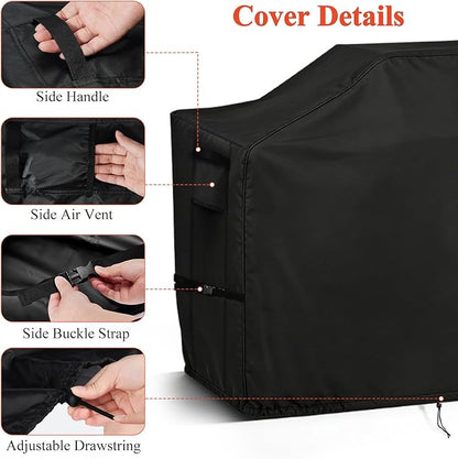 TheElves Grill Cover for 60 Inch Big Green Egg Grill Table, Outdoor Kitchen Island Covers Waterproof Heavy Duty for Kamado Ceramic Stand Prep Table Cart - 60" W x 30" D x 50" H