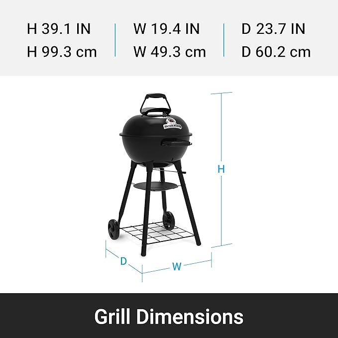Broil King 400010 Kettle 18.5-IN Charcoal Grill in Black