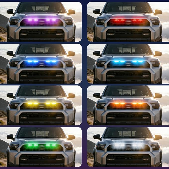 RGB Front Grills Led Lights for 2025 2026 Toyota 4Runner SR5 | 6th gen Grill Grille Light Accessoris (For SR5 only )