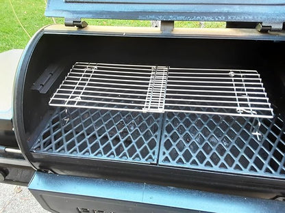 BBQ Future Universal Adjustable Warming Rack for Grills, Folding Stainless Steel Upper Rack for Pit Boss Traeger Pellet Smoker Weber Charbroil Gas Grill Blackstone Griddle & More, Dishwasher Safe