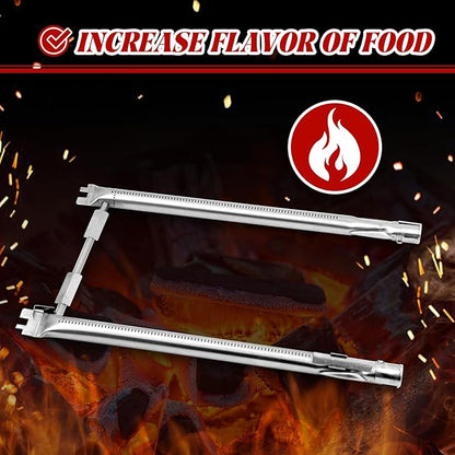 Flavorizer Bars Replacement for Weber Spirit, 7635 Flavor Bars and 69785 Grill Burner Tubes for Weber Spirit I & II 200 with Front Control, Spirit E210, E220, S210, S220 15.3 inch