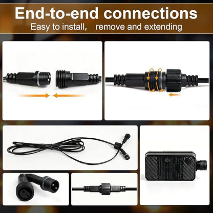 50FT Outdoor String Lights, 15m Waterproof Remote LED Patio Lights with 19+1 S11 Bulbs 10FT Extension Cable, Dimmable Outside Hanging Lights for House, Porch,Yard,Garden,Bistro, Gazebo lighting