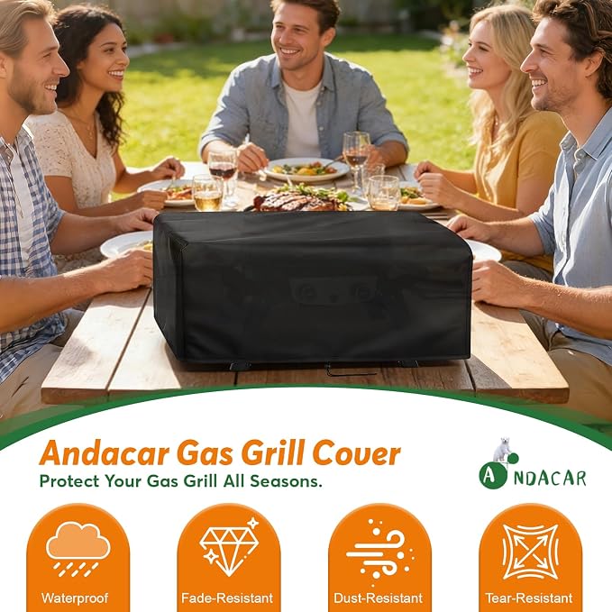 Grill Cover for Royal Gourmet GT2005 2-Burner Propane Gas Grill | Outdoor Gas Grill Cover Waterproof Tabletop Grill Covers - 26" L×19" W×10" H, Black
