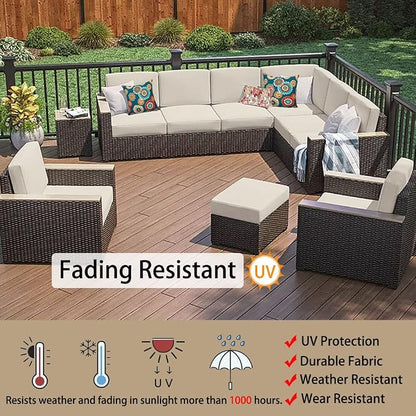 Magpie Fabrics Indoor Outdoor Cushion Cover Replacement 2 Pack, NO Insert! Water Repellent Slipcover with Ties Decor for Patio Garden Chair Sofa Bench Wicker(Recycled Cream White, 20x18x4 Inch)