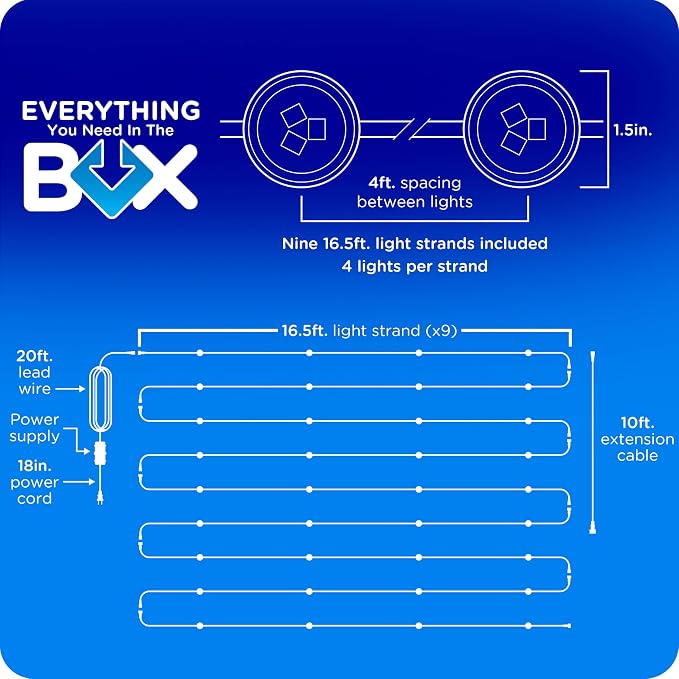 Enbrighten Accent Permanent Outdoor Lights, 150ft, 36 Lights, Smart | Black Cord, RGBWIC LEDs, Weatherproof, Cuttable, Link to 200ft, Christmas, App Control, Works with Alexa & Google Home