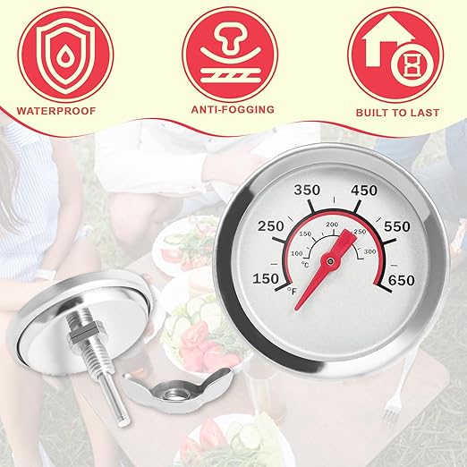 1.8" Lid Temperature Gauge G432-8L00-W1 for Charbroil Grill Thermometer Replacement Charbroil Advantage & Tru-Infrared Performance 463625217 463229521 463238218 463243518 463274419 Heat Indicator etc.