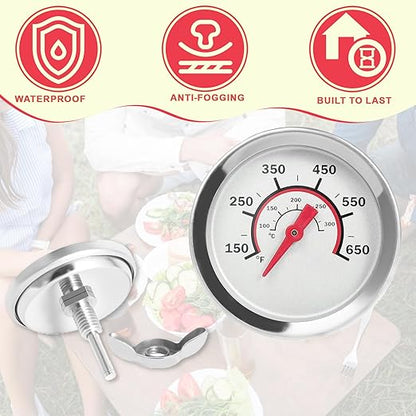 1.8" Lid Temperature Gauge G432-8L00-W1 for Charbroil Grill Thermometer Replacement Charbroil Advantage & Tru-Infrared Performance 463625217 463229521 463238218 463243518 463274419 Heat Indicator etc.