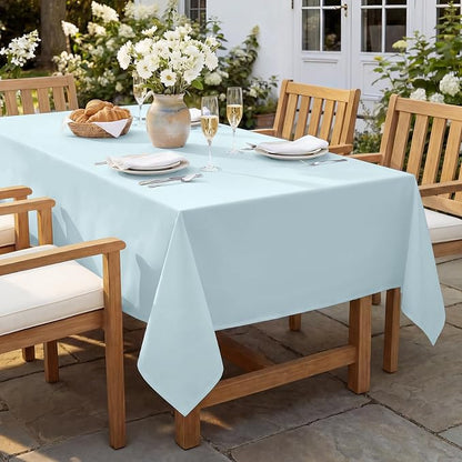 Softalker Rectangle Tablecloth, Waterproof Table Cloths Wrinkle Free Fabric Washable Polyester Table Cover for Dining Tables Party Outdoor Camping Parties Buffet - 60 x 120 inch, Baby Blue