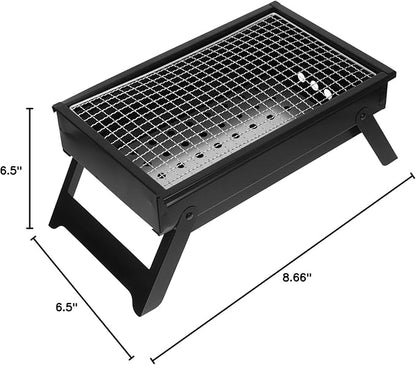 Portable Charcoal Grill Compact Folding for Outdoor Cooking Camping and Backyard Gatherings Features Pullout Charcoal Box for Easy Use and Cleaning for People