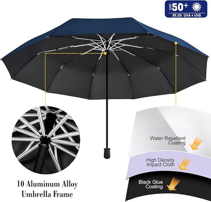 XLINGZA UPF 50+ Beach Umbrella with Adjustable Universal Clamp