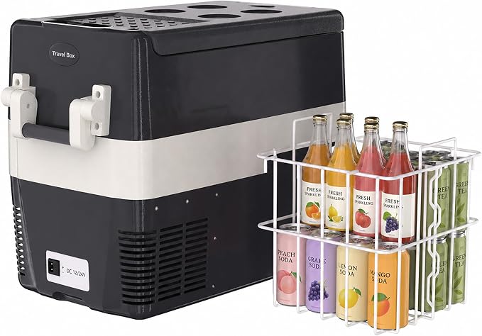 Garvee 42QT Electric Cooler, 12V Portable Car Refrigerator with Handle | -4℉ to 50℉ Truck Refrigerator, Car Fridge with AC/DC Power for Camping, RV, Road Trips & Outdoor Travel