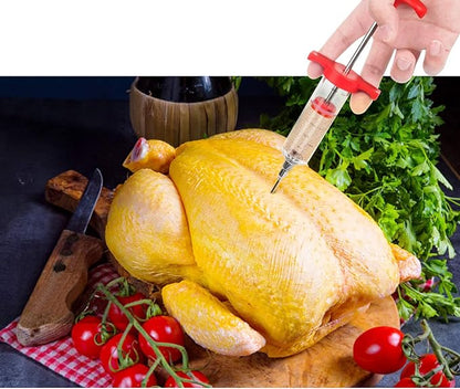 Meat Injector Kit,Plastic Marinade Injector Syringe with Screw-on Meat Needle,Turkey Injector for Beef Chicken Grill Cooking
