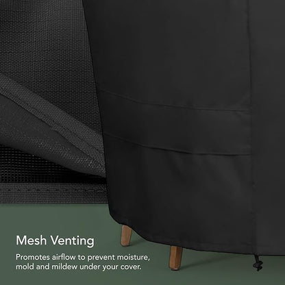 Covermates Island Grill Cover - Rip-Resistant Water-Resistant All-Weather Outdoor BBQ Cover with Mesh Vents, Heavy-Duty 600D Polyester Protection for Large Island Grills, 110 Inch, Ripstop Black