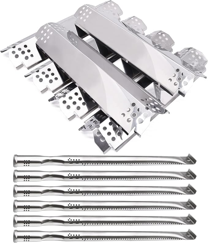 Replacement Parts for Nexgrill 720-0896B 720-0896C 720-0896E 720-0882A 720-0896 720-0925 Grills, 6 Pack Grill Burner Tubes & Flame Tamers Heat Shields Replacement