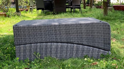 BTEXPERT Outdoor Chaise Lounges Pool Cushioned Chair Wicker Patio Rattan Poolside Folding Space Saving Sun Lounger Adjustable Backrest Couch Reclining Fully Assembled Two Piece Blue
