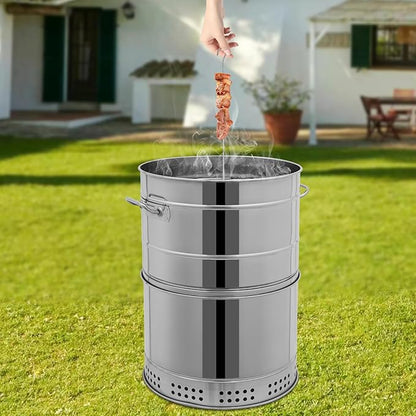 Large Portable Charcoal Barbecue Grill, 360° Smoke-Free Outdoor