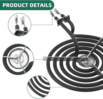 Electric Stove Burner Drip Pans WB31T10010(6") WB31T10011(8")+Electric Stove Burner Replacement WB30M1(6") and WB30M2(8") Compatible for G-E Hot-point Ken-more Electric Range by MIFLUS