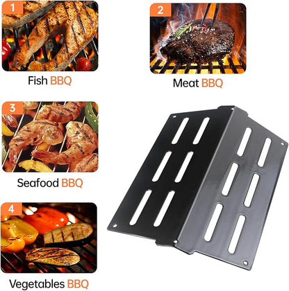 17.5 inch Porcelain Flavorizer Bars Grill Replacement Parts for Weber Genesis 300 Series E310 E320 E330 S310 S320 S330 EP/CEP 310 EP/CEP 320 EP/CEP 330 with Front Control Knob Heating Plate