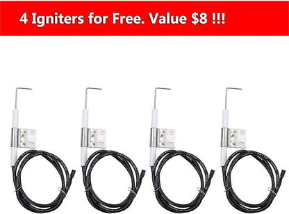 Hisencn Repair Kit for Master Forge 1010037, 1010048 Gas Grill Models, Stainless Steel Burners, Stainless Steel Heat Plates Replacement Parts, Grill Replacement Parts for Master Forge