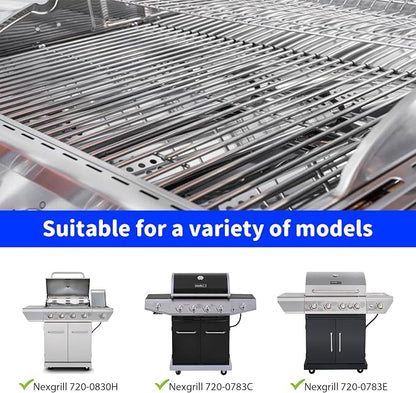 Grill Grates for Nexgrill 4 Burner 720-0830H 720-0830D 720-0670A 720-0783C 720-0783E 720-0958A, 17" Stainless Replacement Parts for 5 Burner 720-0888N Charbroil 463241113 463446015, Kenmore Gas Grill